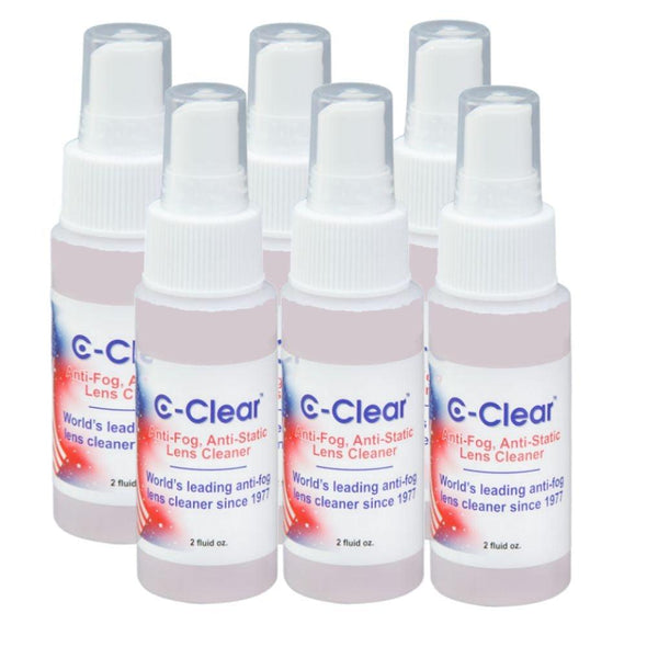 Six 2 Ounce spray bottes C-Clear anti fog