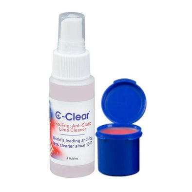 C-Clear anti-fog spray and gel for eyeglasses, safety glasses and goggles. BEST anti fog spray and gel. No more fogging up.