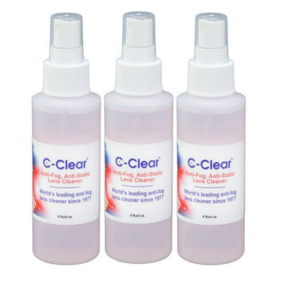 3 - 4 ounce spray bottles of C-Clear anti fog 